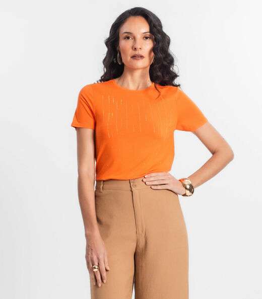 Image_Blusa Feminina Manga Curta Select Laranja