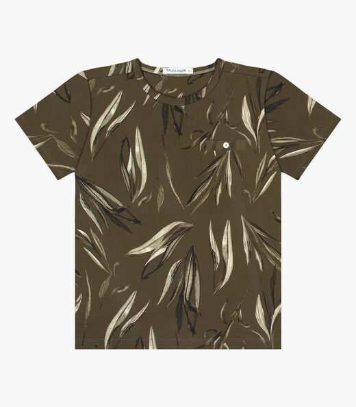 Camiseta Infantil Estampa Folhagens Trick Nick Verde
