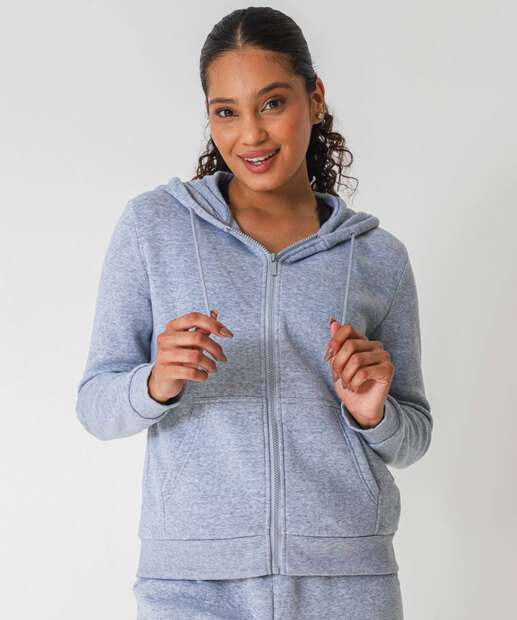 Image_Casaco Feminino Fitness Moletom Mescla Marisa Cinza