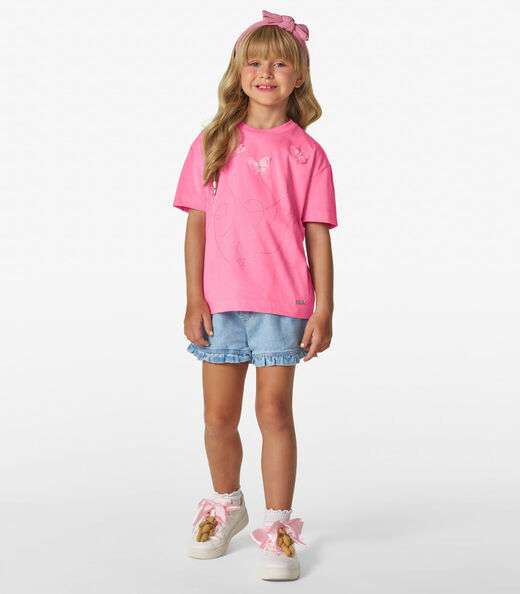 Camiseta em Meia Malha feminina Trick Nick Rosa