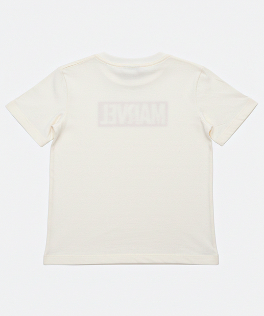 Camiseta Infantil Manga Curta Marvel Tam 4 a 10 Off White