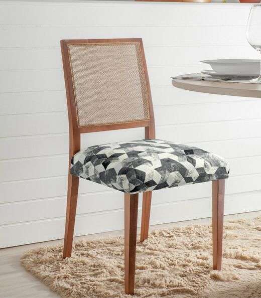 Image_Capa Estampada Para Assento De Cadeira Adomes Cinza