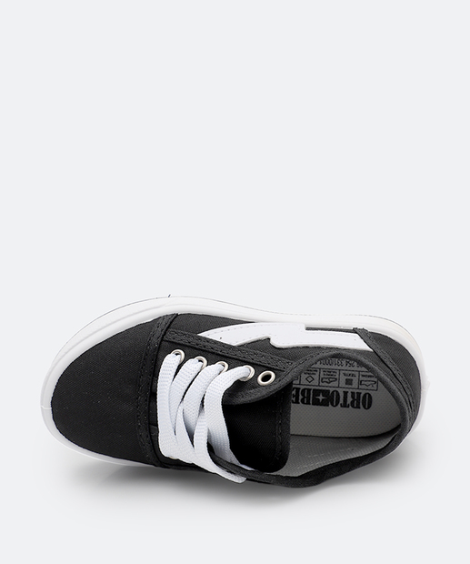 Tênis Infantil Casual Brilho Ortobessa Preto