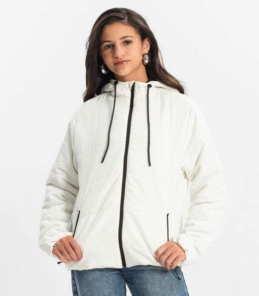 Jaqueta Puffer Juvenil Unissex Minty Bege