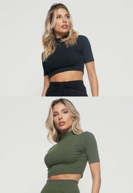 Image_Kit 2 Croppeds  Gola Alta Comfy Malha Canelada Verde e Preto