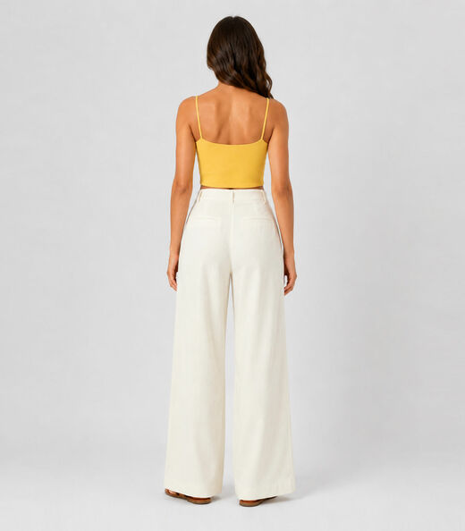 Blusa de Alça Feminina Tecido Henera Infinita Cor Amarelo