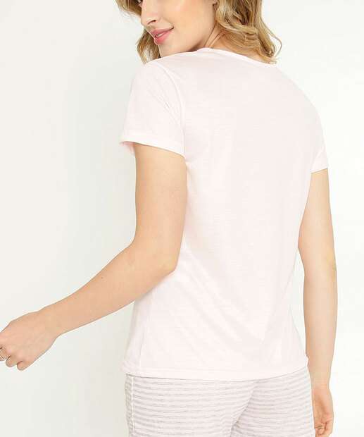 Pijama Feminino Estampa Frase Manga Curta Marisa