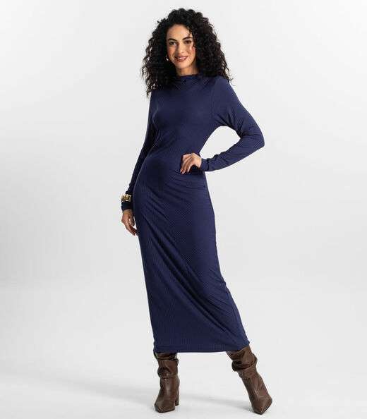 Image_Vestido Manga Longa Feminino Rovitex Azul