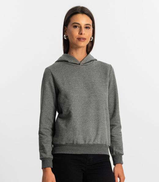 Blusão com Capuz Feminino Rovitex Cinza