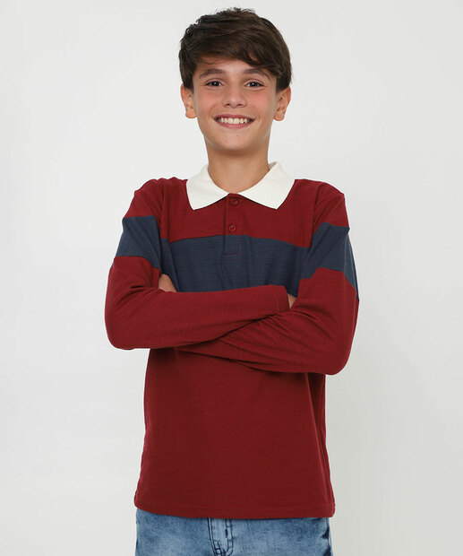 Image_Camisa Polo Juvenil Manga Longa Marisa Tam 10 a 16 Vermelho