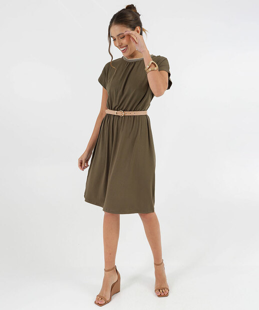 Image_Vestido Feminino Manga Curta Marisa Verde