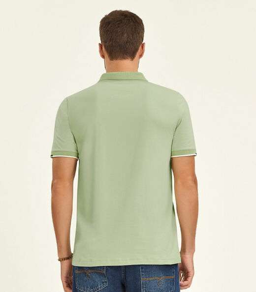 Polo Masculino Manga Curta Cotton Leve Diametro Verde