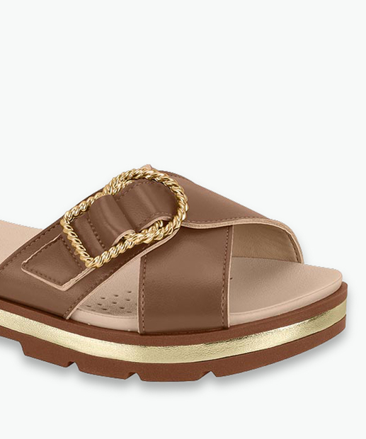 Rasteirinha Feminina Conforto Fivela Modare Marrom
