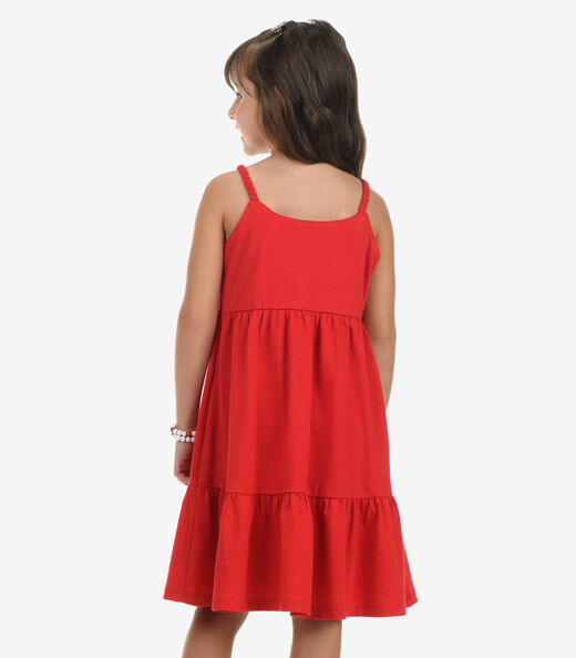 Vestido Meia Malha Rovi Kids Vermelho