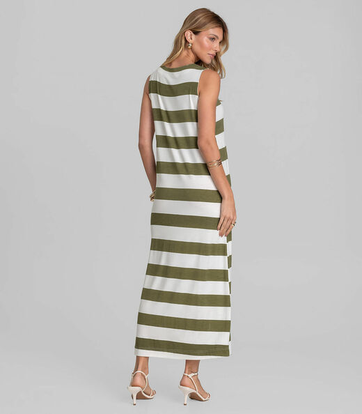 Vestido Midi Feminino em Viscotorcion Dianna Verde