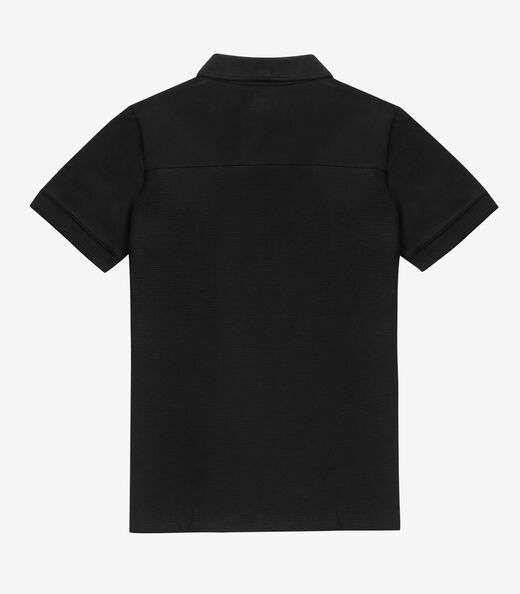Polo Masculina Malha Maquinetada Diametro Preto