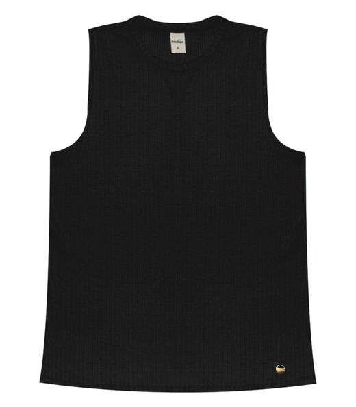 Regata Feminina Ribana Canelada Rovitex Preto