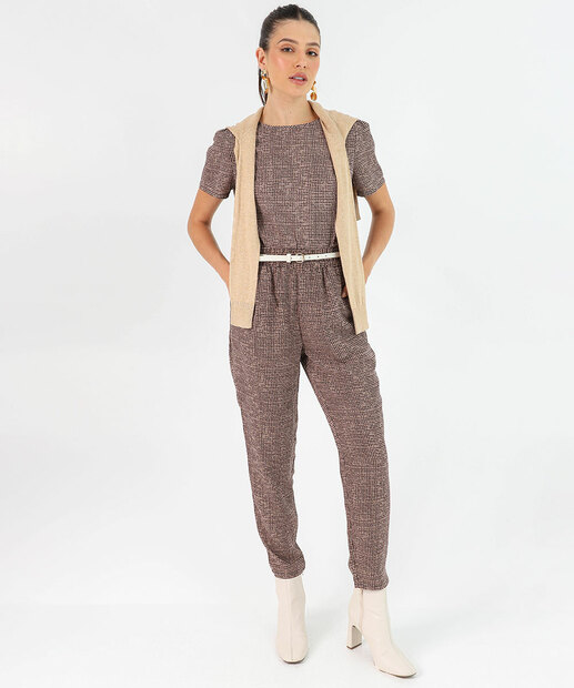 Image_Calça Feminina Clochard Pied Poule Marisa Cinza