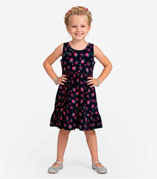 Image_Vestido Infantil em Meia Malha Penteada Select Azul