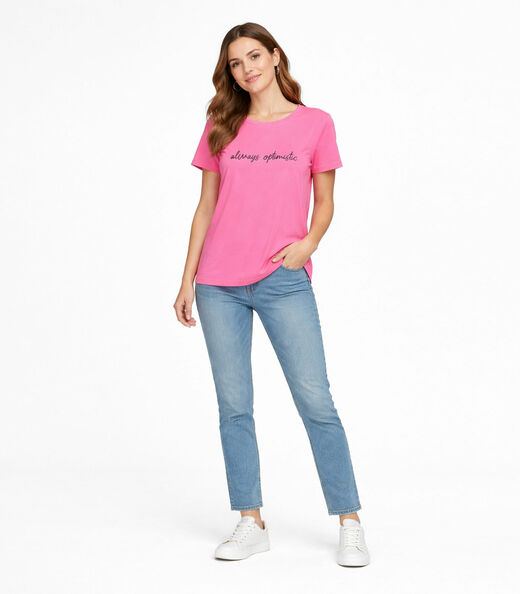Blusa Feminina com Estampa Infinita Cor Rosa