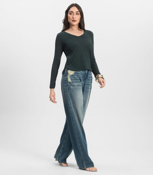 Blusa Manga Longa Infinita Cor Verde