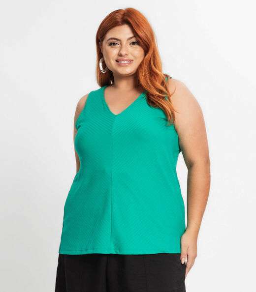Regata Feminina Plus Size Secret Glam Verde