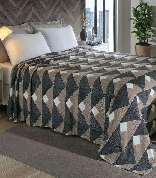 Image_Manta Flannel Casal Lar E Lazer Marrom