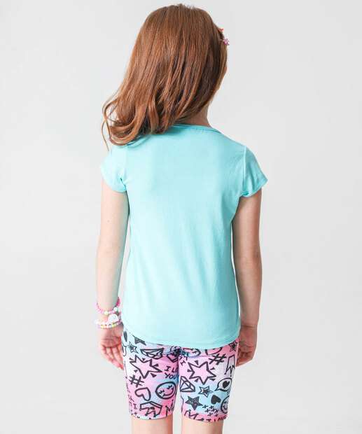 Conjunto Infantil Estampado Manga Curta Tam 4 a 10