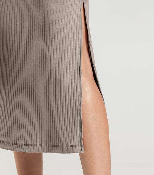 Vestido Midi Canelado Dianna Cinza