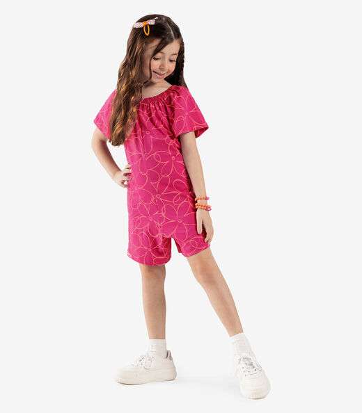 Macaquinho Infantil Meia Malha Rovi Kids Rosa