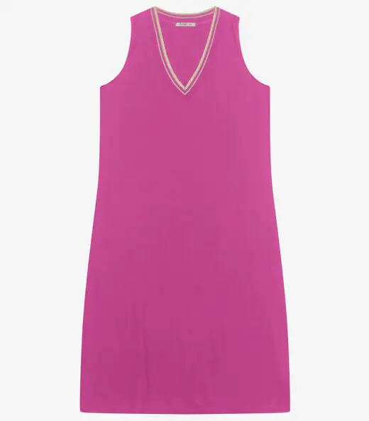 Vestido Plus Size em Viscose Secret Glam Rosa