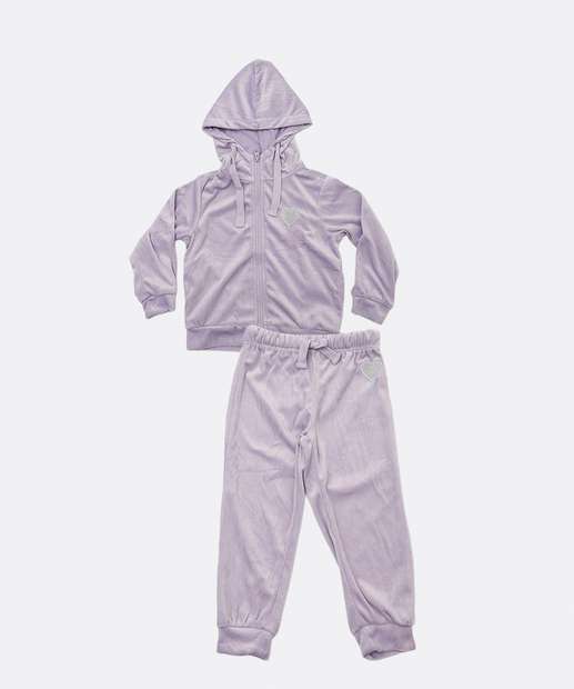 Image_Conjunto Infantil Plush Capuz Zíper Marisa Tam 1 a 3 Lilás