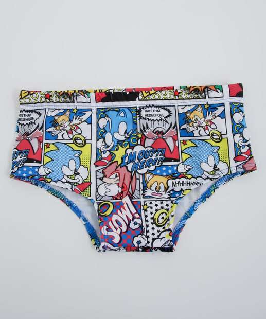 Sunga Infantil Estampada Sonic Tam 2 a 10