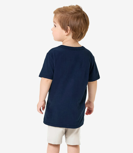 Conjunto Camiseta Com Bermuda Infantil Rovi Kids Azul
