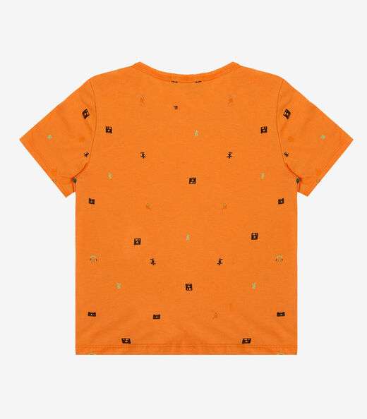 Camiseta Infantil Masculina Infinita Cor Laranja