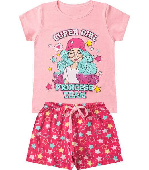Image_Conjunto Infantil Menina Básico Curto Select Rosa