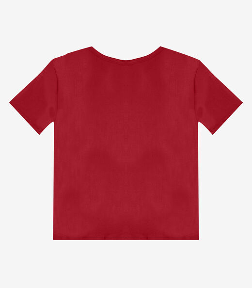 Blusa Feminina Manga Curta Infinita Cor Vermelho