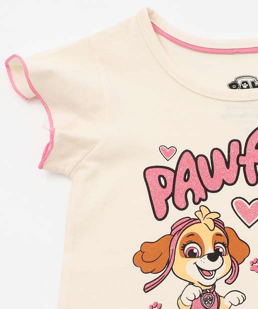 Blusa Infantil Sky Patrulha Canina Tam 1 a 3 Bege