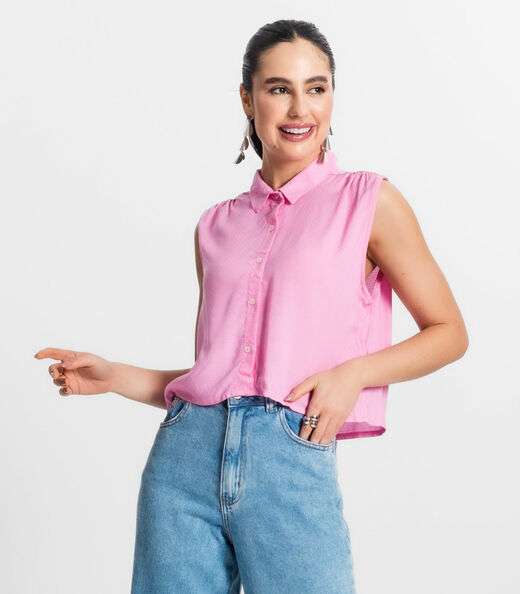 Image_Camisa Feminina Regata Cropped Select Rosa