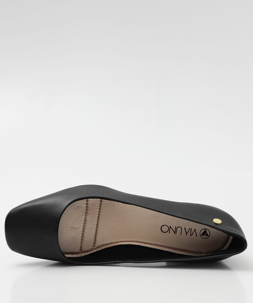 Scarpin Feminino Salto Grosso Via Uno Preto