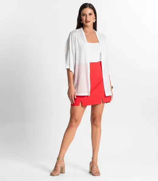 Kimono Feminino Com Brilho Rovitex Branco