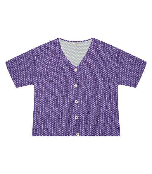 Camisa Feminina Plus Size Estampada Secret Glam Roxo