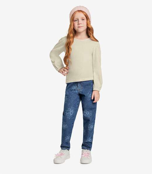 Blusa Infantil Manga Longa Trick Nick Bege