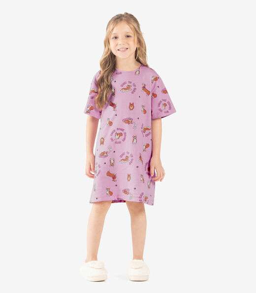 Camisola Infantil Feminina Meia Malha Rovi Kids Rosa