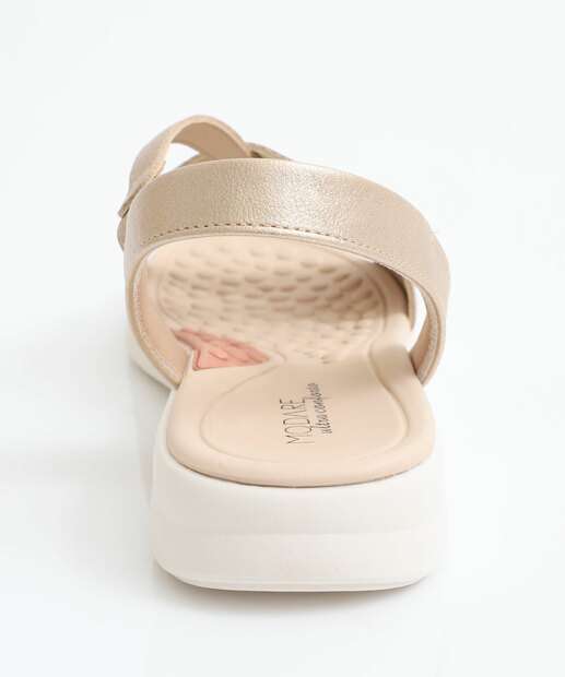 Sandália Feminina Rasteira Tiras Modare Dourado