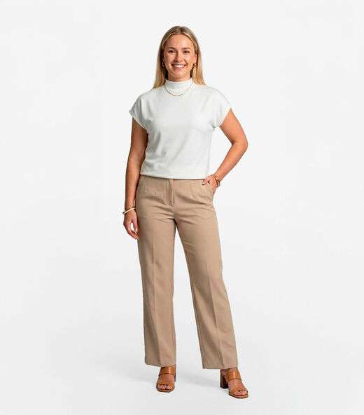 Image_Blusa Feminina Com Gola Chaminé Select Branco