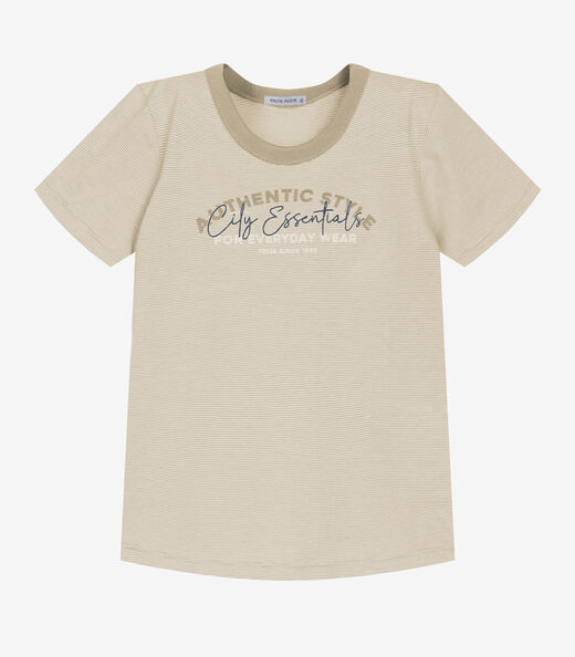 Conjunto Infantil Camiseta Com Bermuda Trick Nick Bege