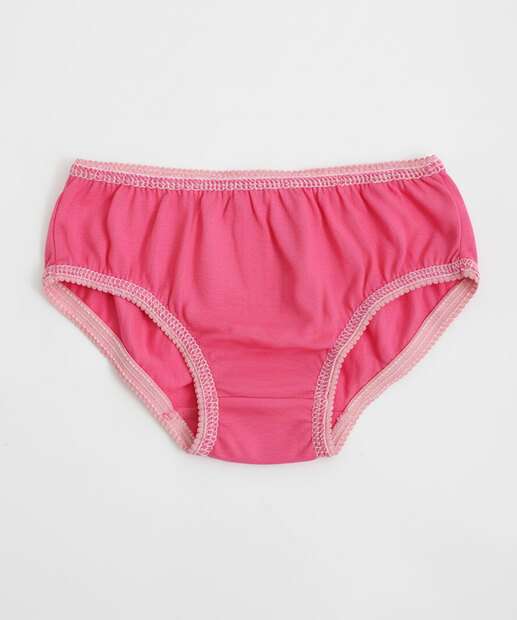 Kit 5 Calcinhas Infantil Stitch Tam 2 a 12 Rosa