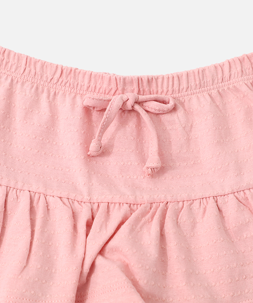 Saia Infantil Babados Textura Marisa Tam 1 a 3 Rosa