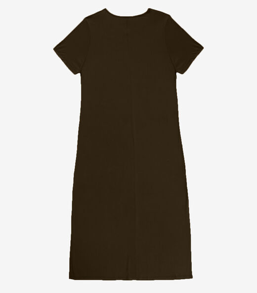 Vestido Feminino Midi Plus Size Infinita Cor Marrom